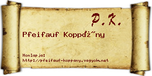 Pfeifauf Koppány névjegykártya
